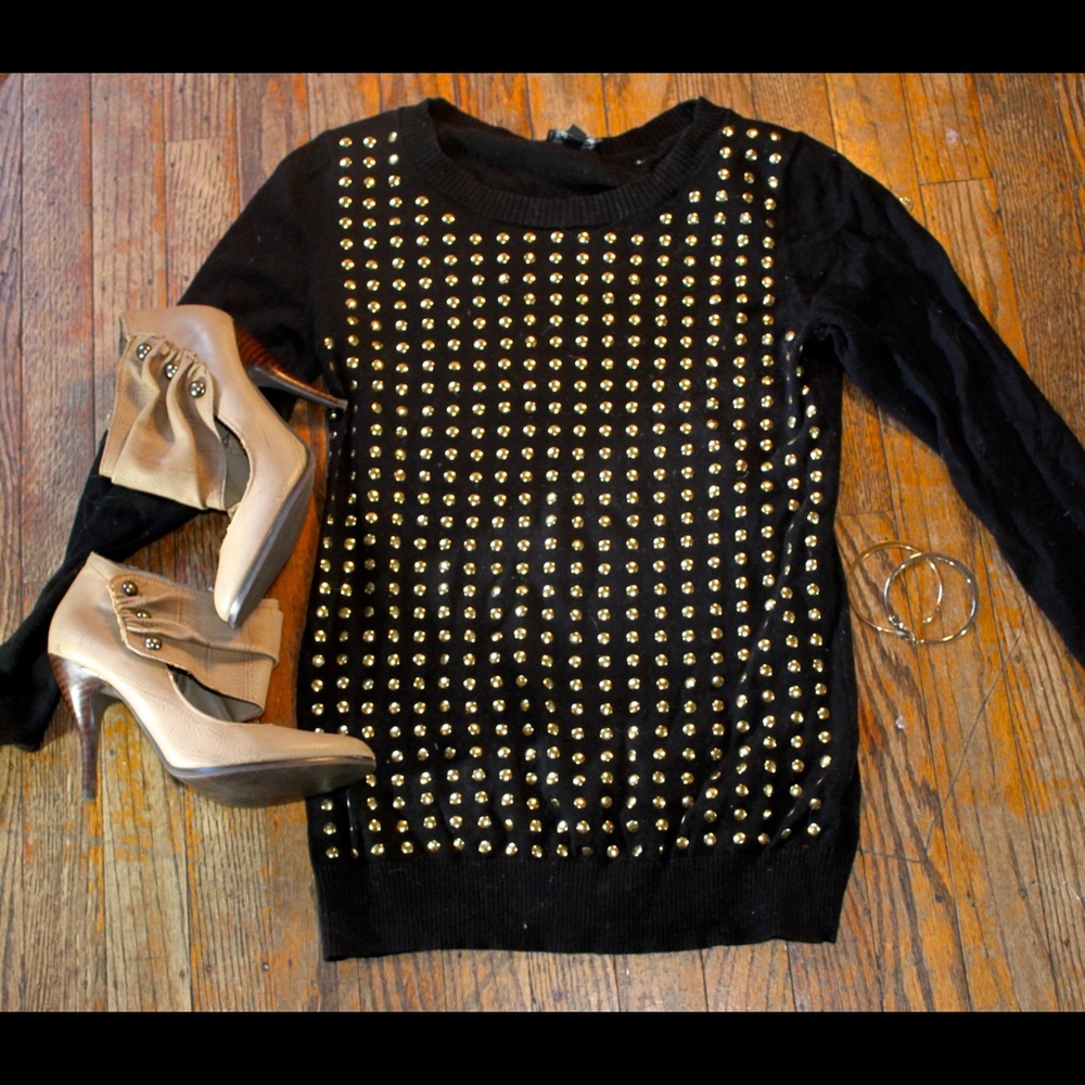 Express Gold Studded Sweater