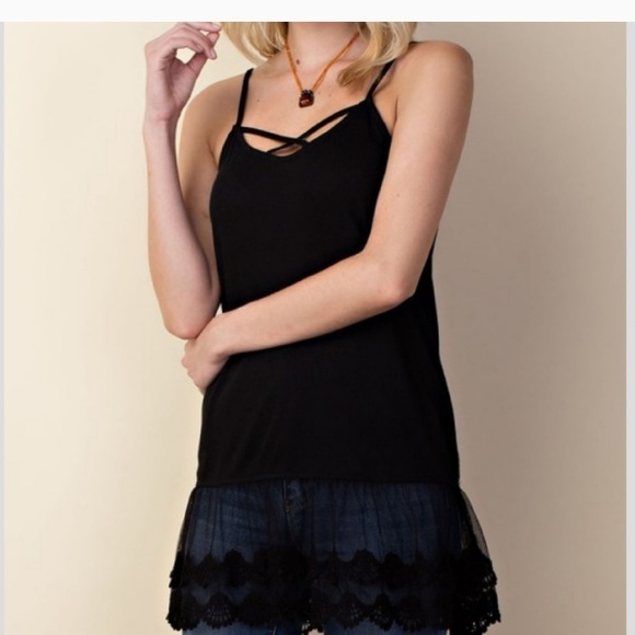 Tops - Long caged tank tunic top