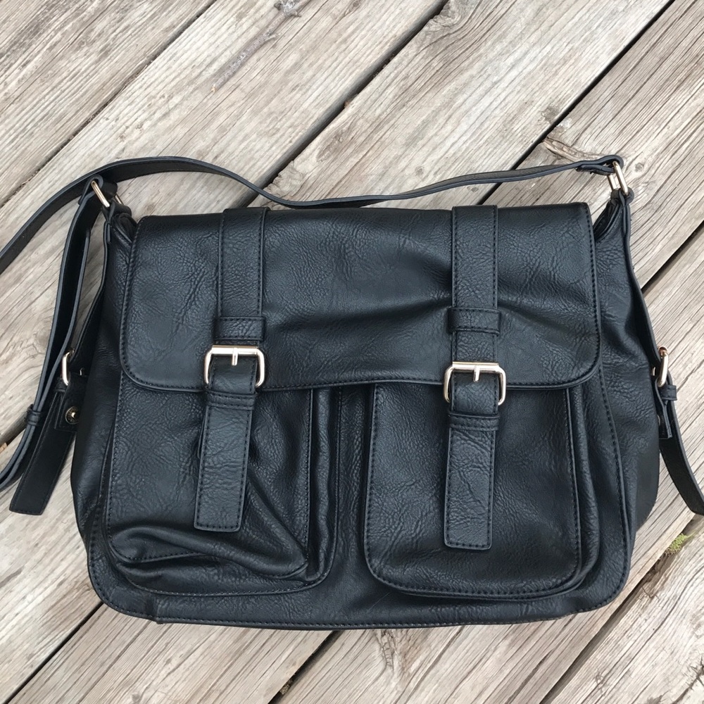 Black Messenger Bag Purse Large Laptop Bag