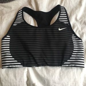 Black and White striped Nike bra