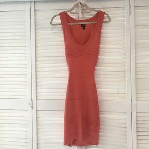 Bebe Coral Open Back Dress