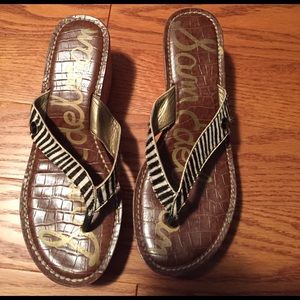 Sam Edelman cork wedge flip flops - Size 8