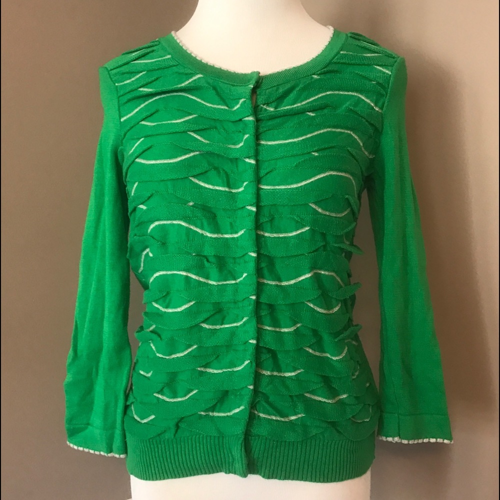 Anthropologie Yellow Bird S green/gray Cardigan.