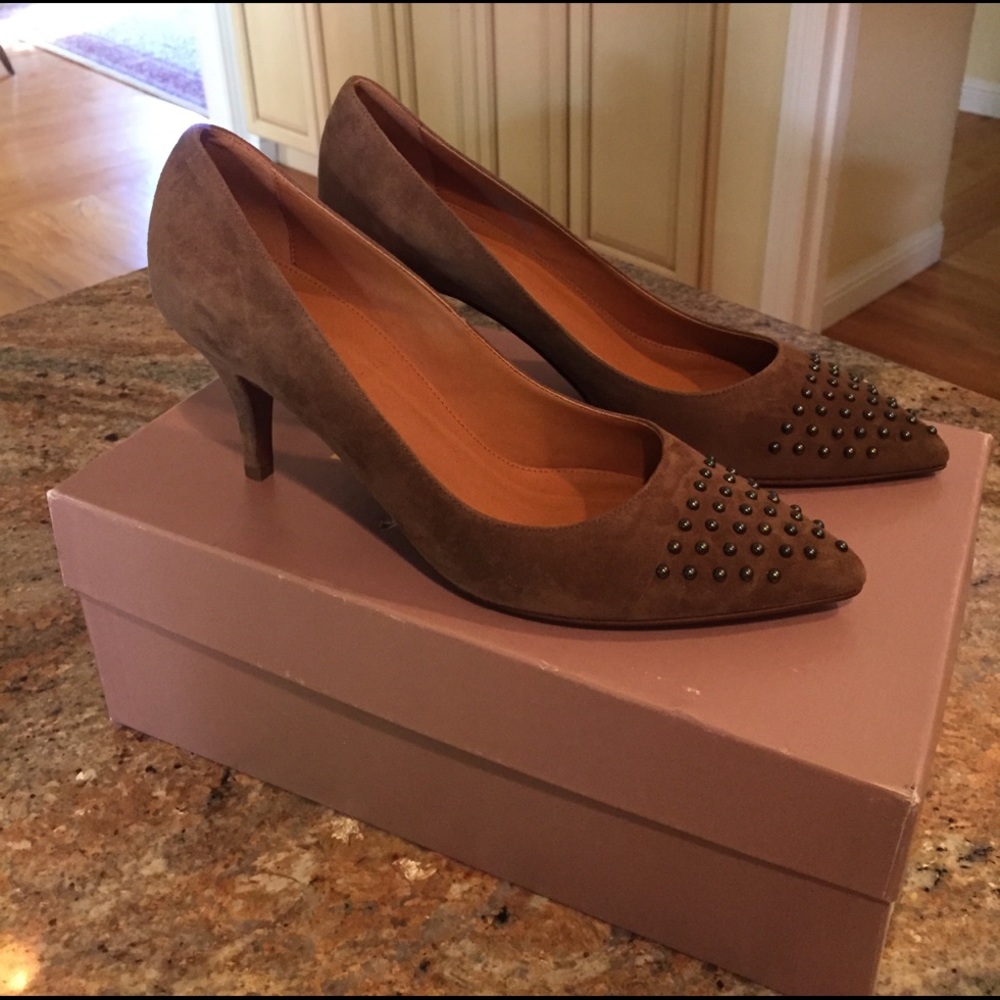 J Crew Elena suede studded pumps size 7 NIB