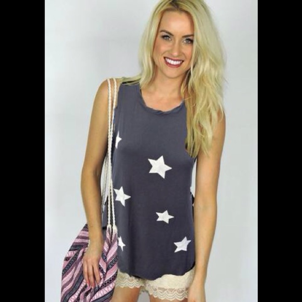 "Seeing Stars" Drape Tank Top - Picture 2 of 2
