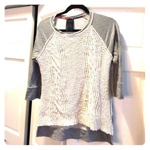 Anthropologie Woven Front Sweatshirt