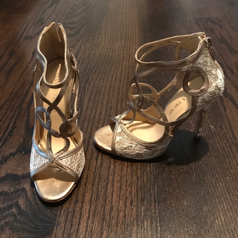 Gold formal sandals NEW IN BOX