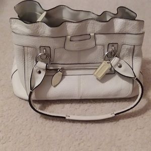 White leather Coach purse