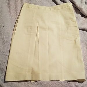 Max studio white silk and linen high end skirt