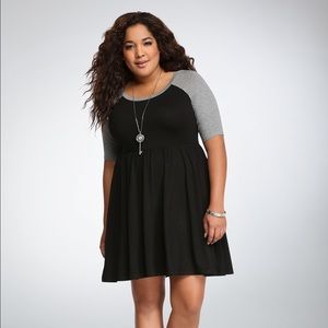 Torrid Black Raglan Skater Dress