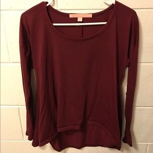 Maroon long sleeve shirt