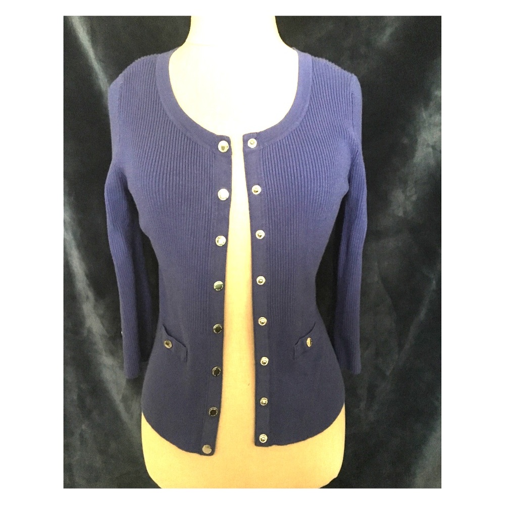 White House Black Market Blue Cardigan