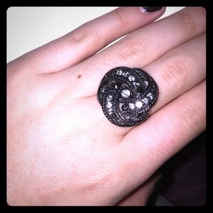Black and white ring