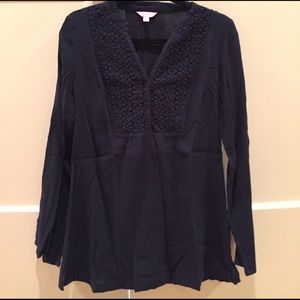 navy blue long sleeve lilly pulitzer top