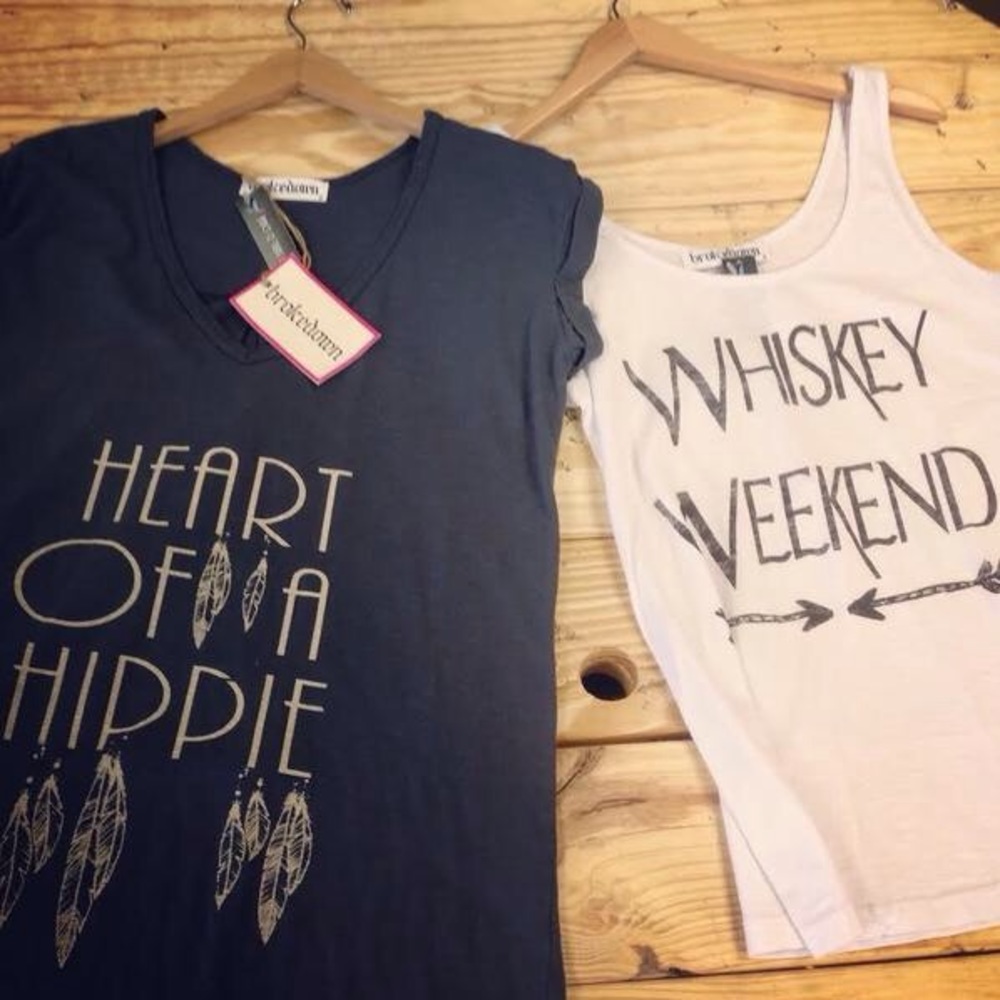 "Heart Of A Hippie" Rolled Sleeve Tee