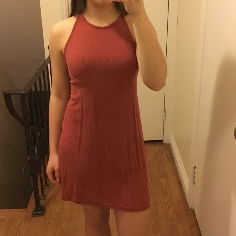 Orange ribbed dress