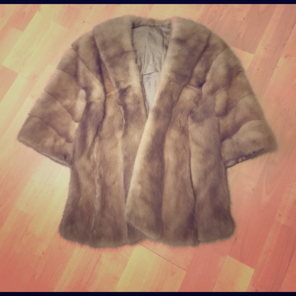 Mink Stole - Vintage Bridal Shawl - Collar  - Cape