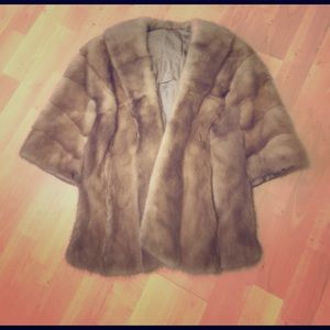 Mink Stole - Vintage Bridal Shawl - Collar  - Cape