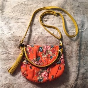 Orange/Floral crossbody bag