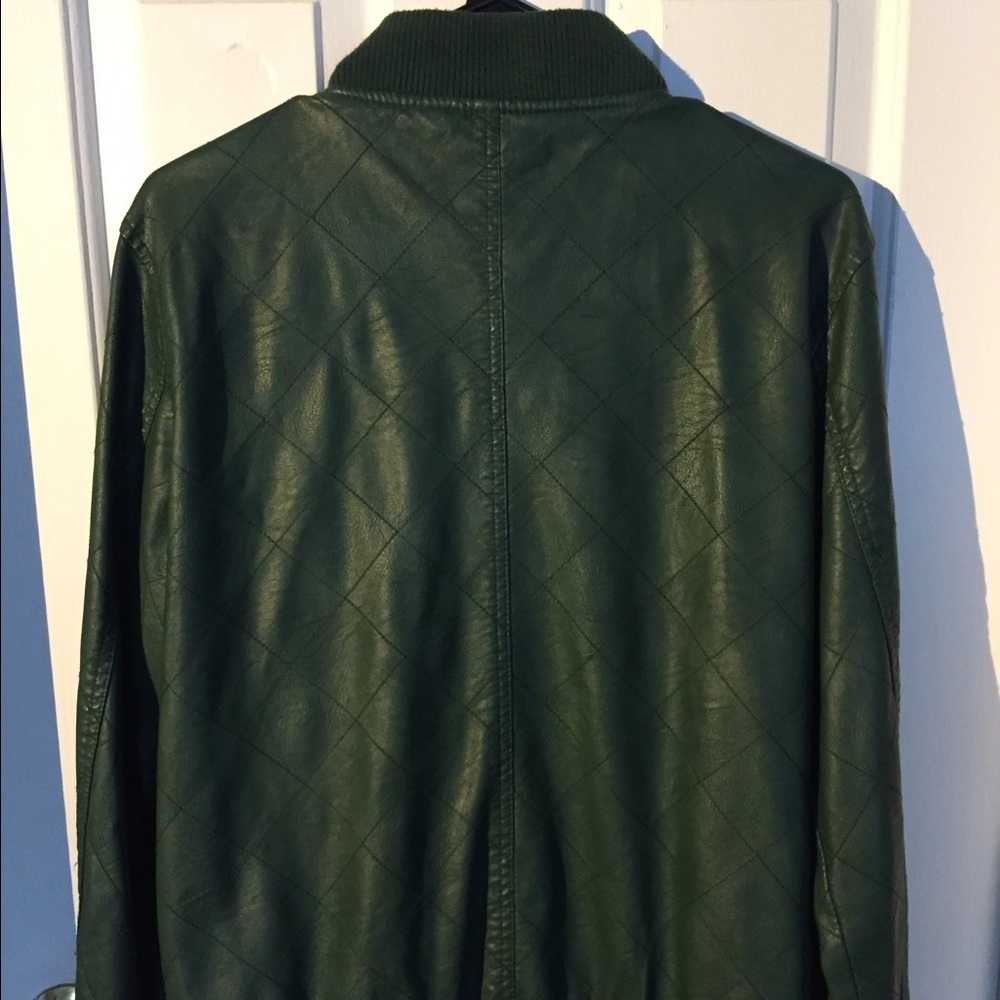 Green Faux Leather Jacket - Picture 2 of 4
