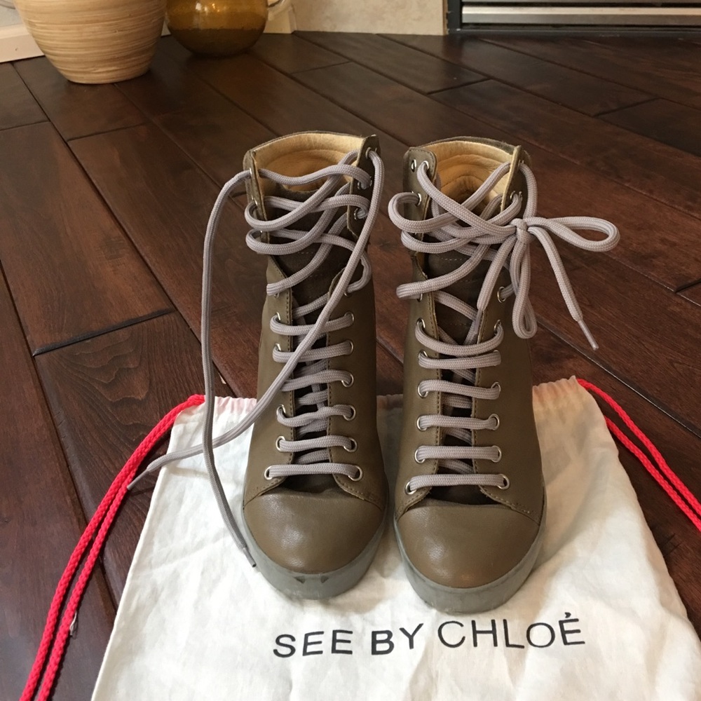 Authentic!!! See by chloe wedges ankle shoes