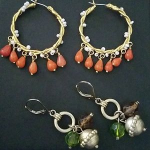 2 Pairs Beaded Earrings