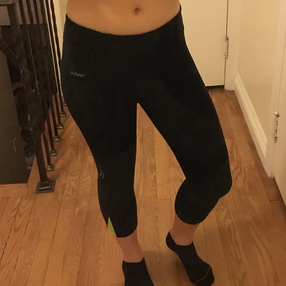 Black and green athletic pants