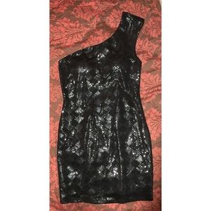 Sequined one shoulder dress