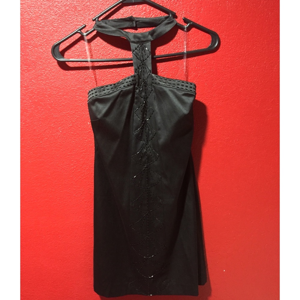 Black halter dress