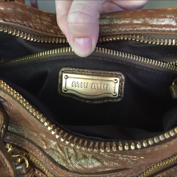 Authentic Vintage brown dusted bronze leather bag - Picture 5 of 6