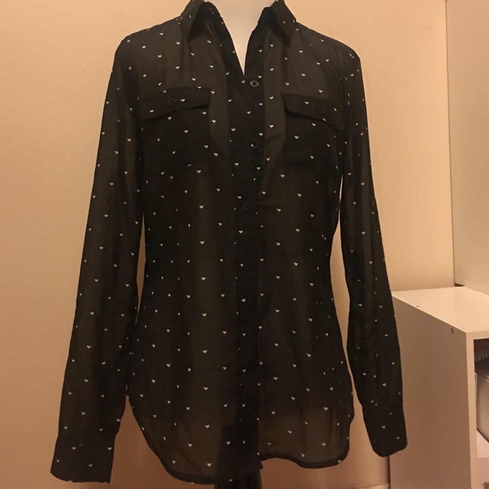 Sheer Printed Button up