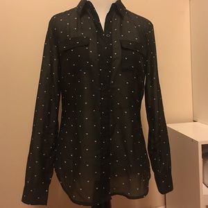 Sheer Printed Button up
