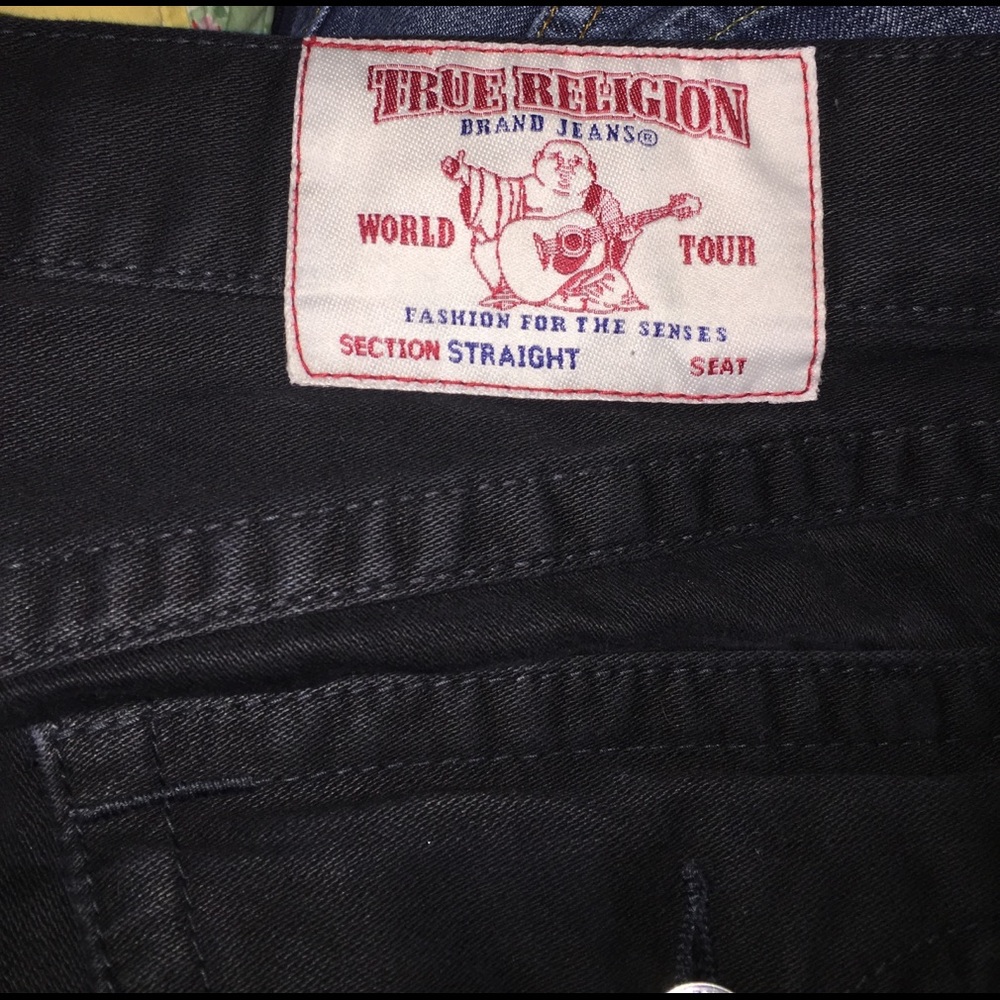 Black true religion straight fit pants size 30