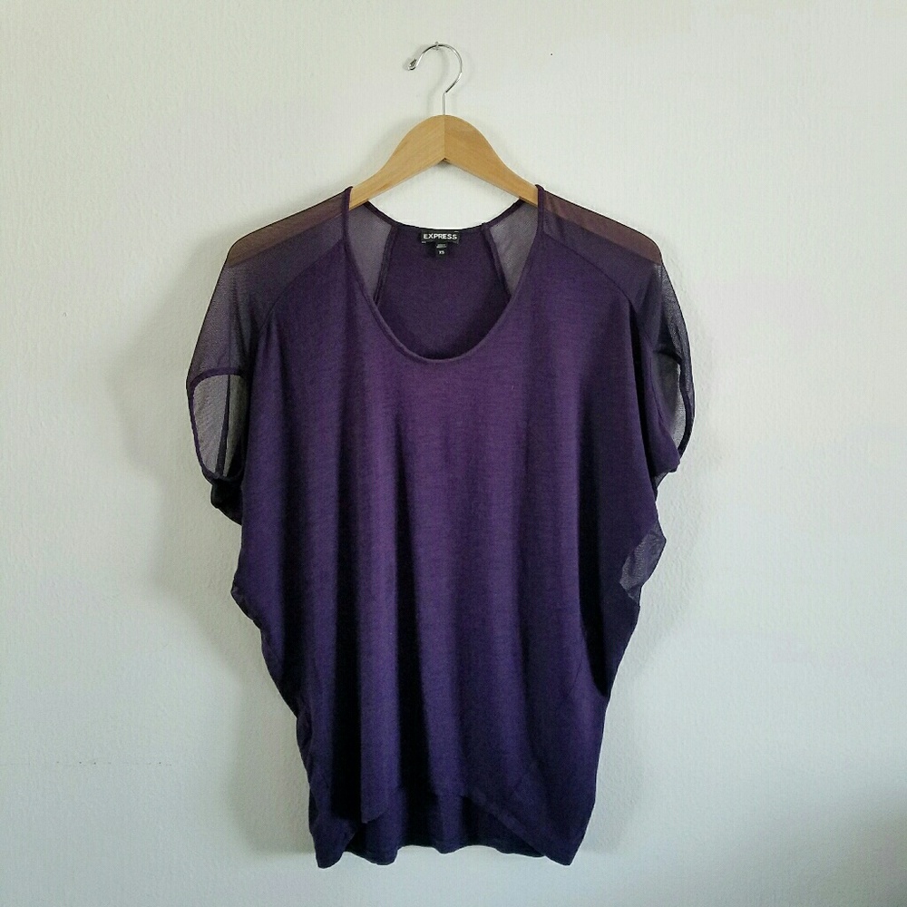 Dolman top with mesh shoulders