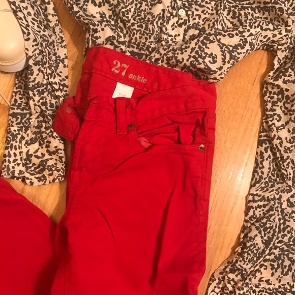 JCrew red toothpick jeans! - Picture 3 of 8