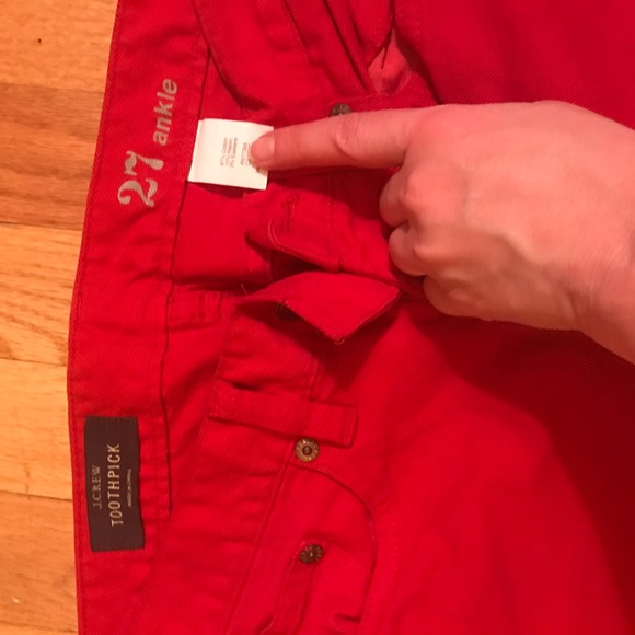 JCrew red toothpick jeans! - Picture 5 of 8