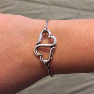 James Avery Silver Heart To Heart Hook-On Bracelet
