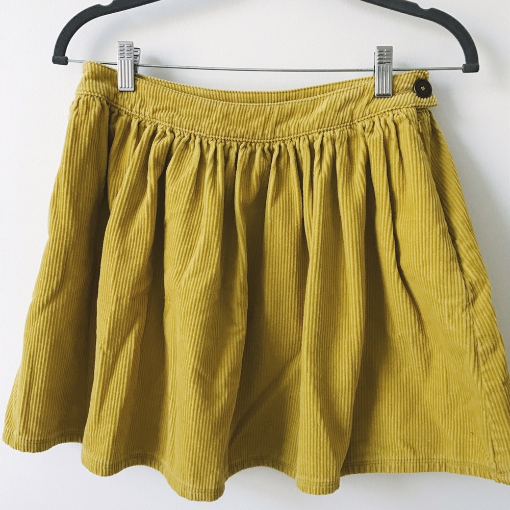Urban Outfitters Mustard Corduroy Skirt