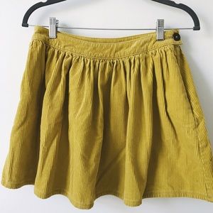 Urban Outfitters Mustard Corduroy Skirt