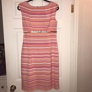 Pink, orange and white dress