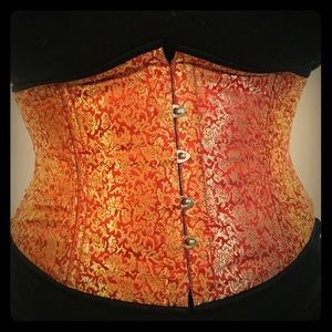 Steel Boned Short line Satin brocade Corset