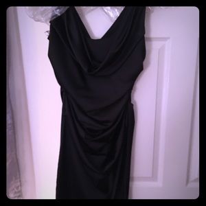 Black David's bridal zip up bridesmaid dress
