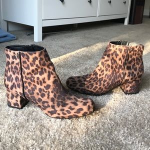 Leopard Print Ankle Booties