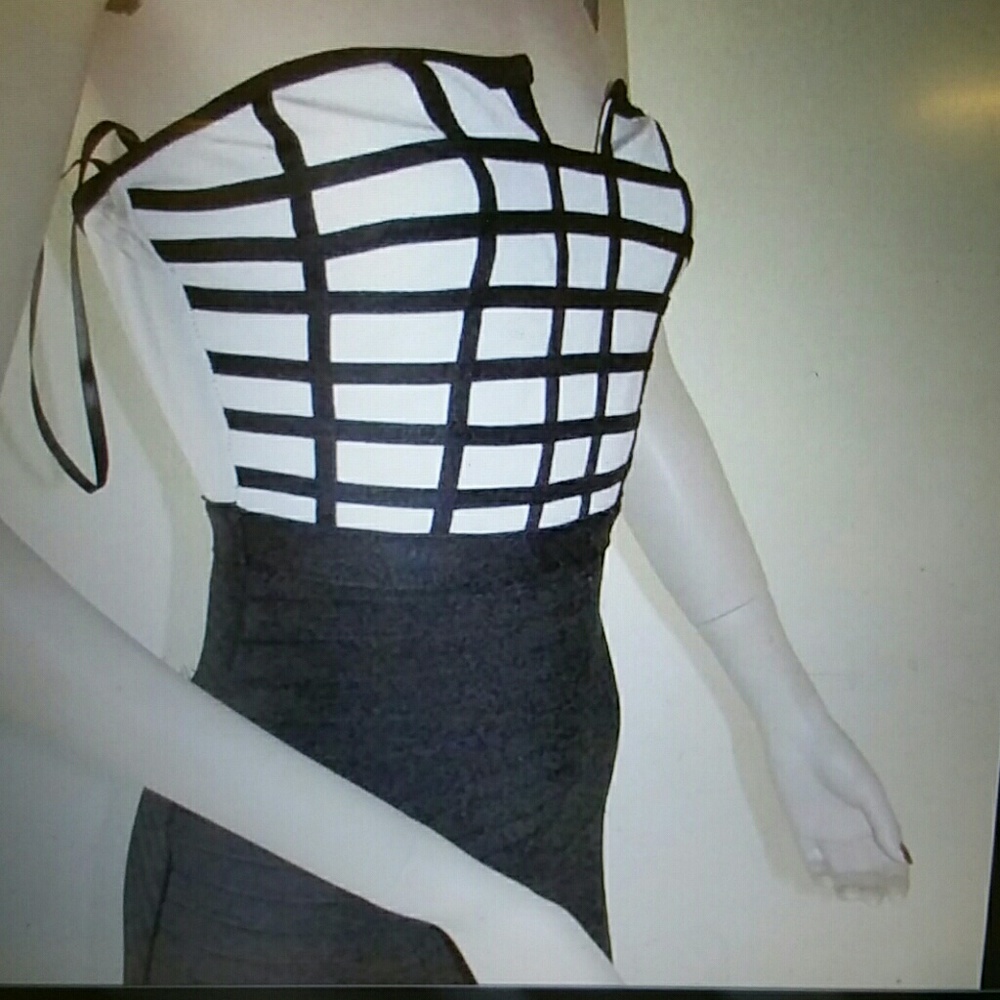 Bebe strapless cage sweater dress