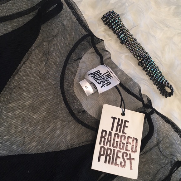 The Ragged Priest Babydoll Peplum Mesh Sheer Top - Picture 4 of 6