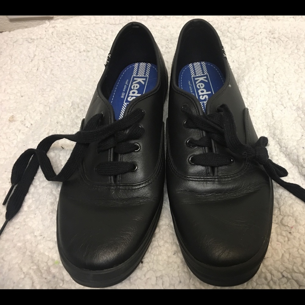 Black Leather Oxford Keds Size 9.5