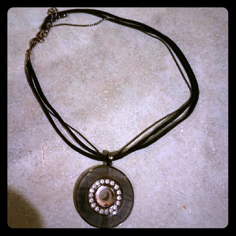 Black n silver pendant necklace. BOGO FREE