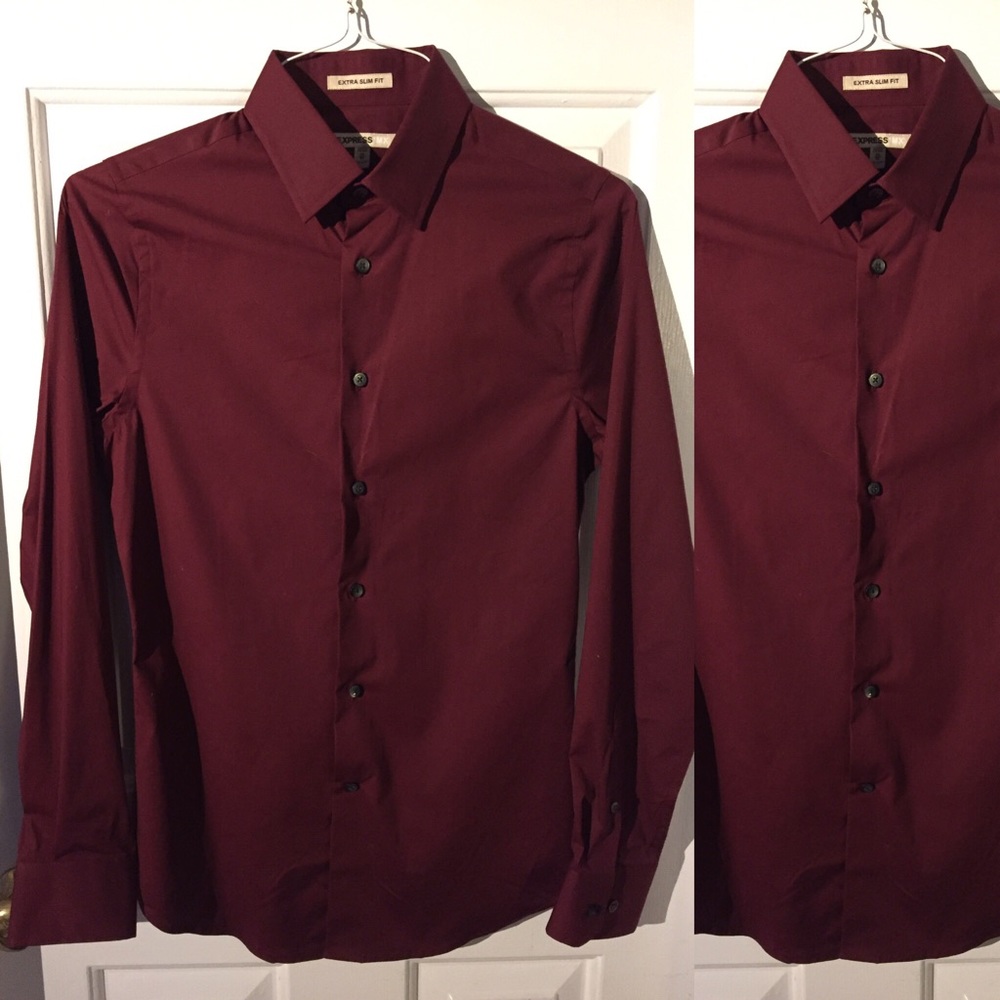 Deep-red Button-down Shirt
