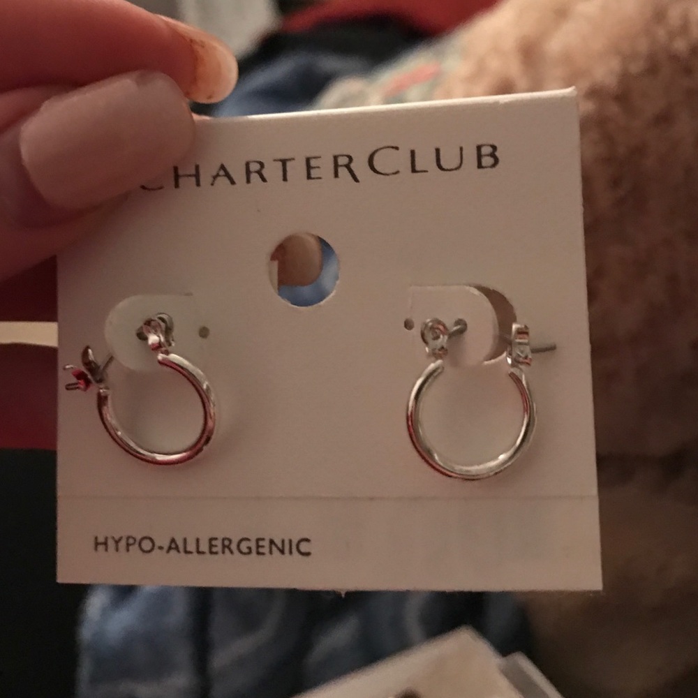 Charter club silver hoops