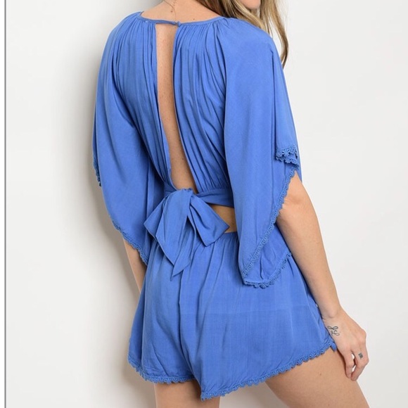 Crochet Trim Romper - Picture 2 of 2